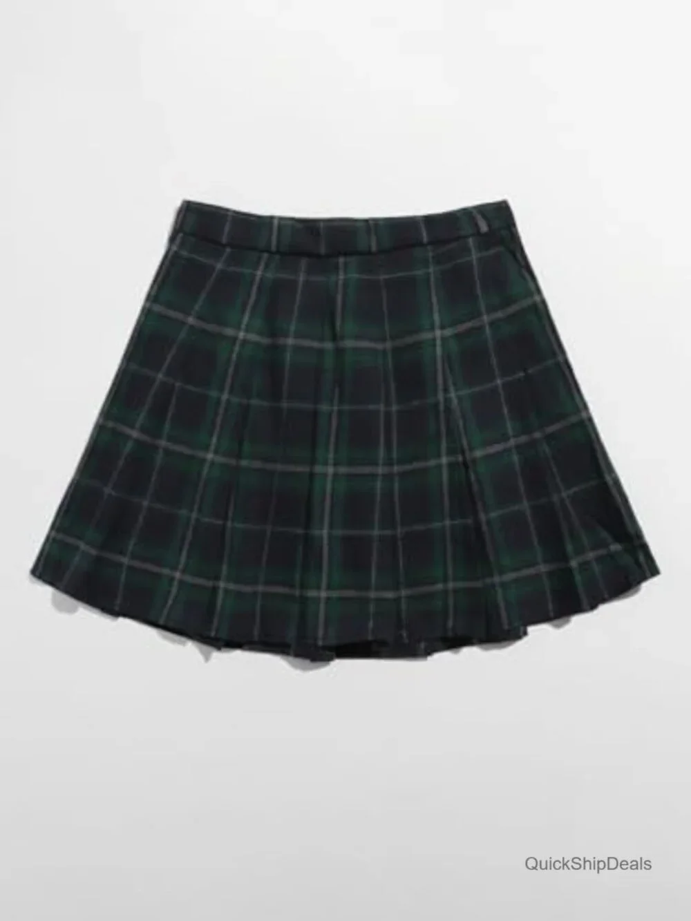 Women's Plaid High Waist Pleated Skater A Line Uniform Mini Skirt